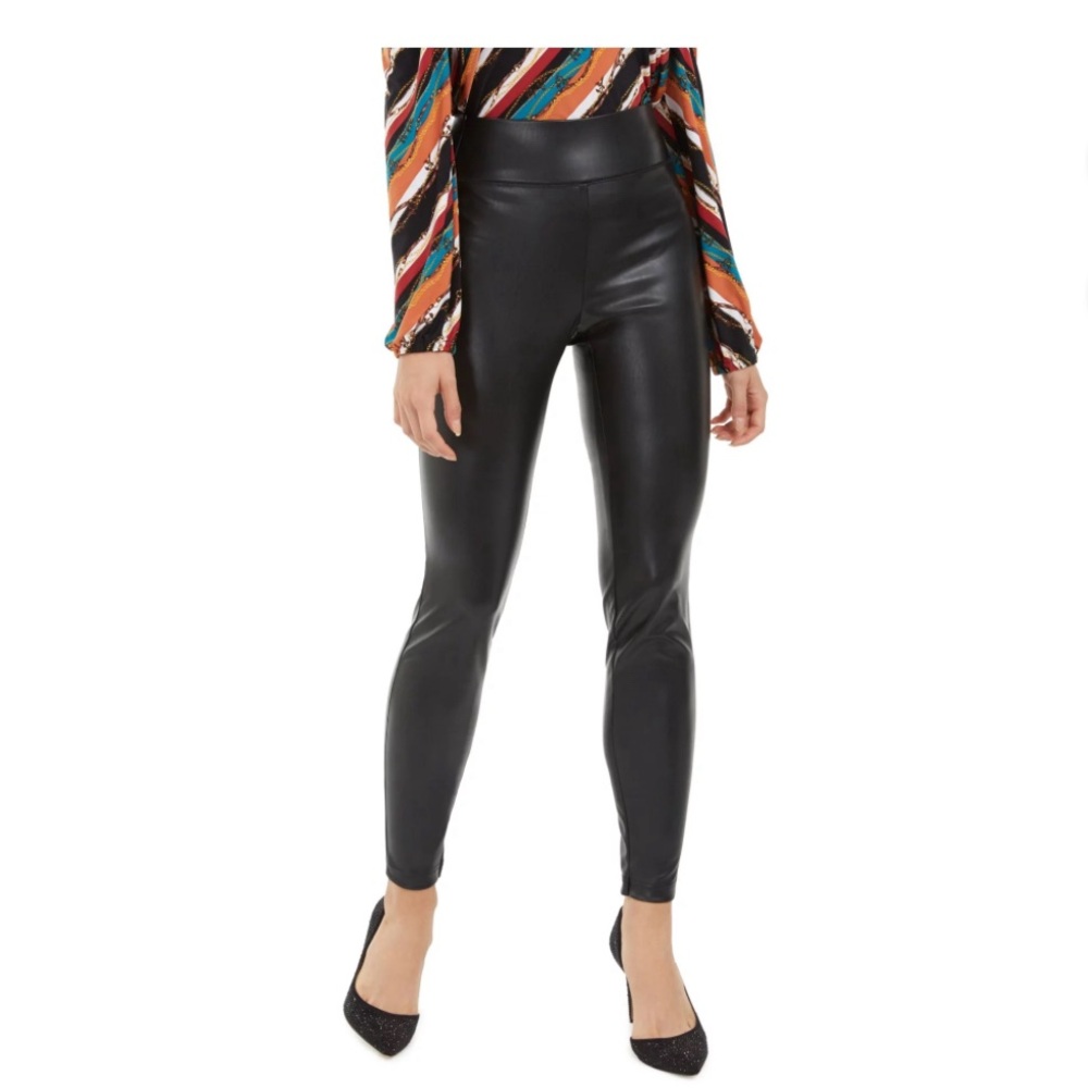 INC  Black NON-leather pants Size 4
